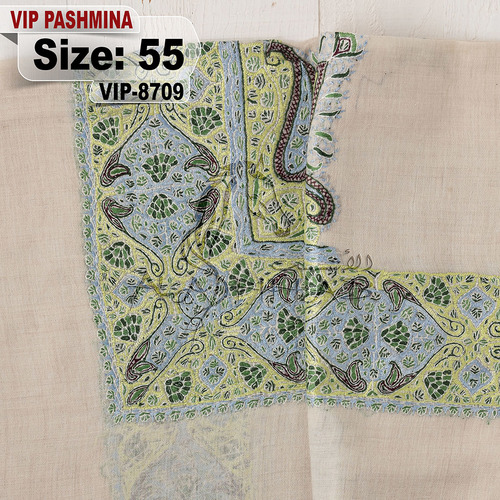 VIP-8709-55 - VIP,Pashmina,kashmiri,orginal,hand made embroidered,one size of this shawl are avilable.