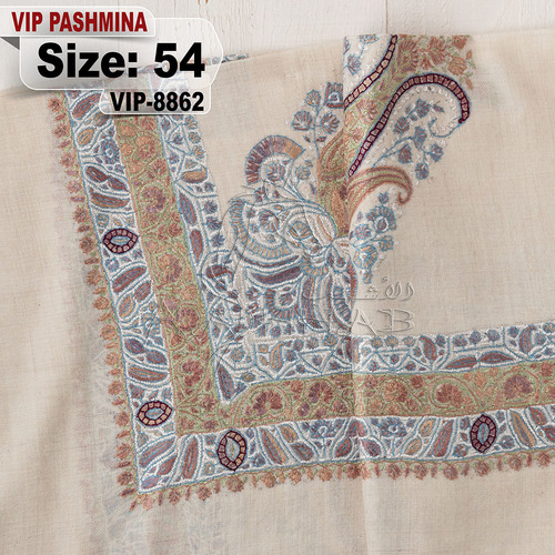 VIP-8862-54 - VIP,Pashmina,kashmiri,orginal,hand made embroidered,one size of this shawl are avilable.