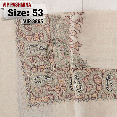 VIP-8865-53 - VIP,Pashmina,kashmiri,orginal,hand made embroidered,one size of this shawl are avilable.