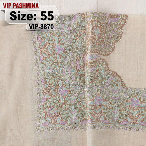 VIP-8870-55 - VIP,Pashmina,kashmiri,orginal,hand made embroidered,one size of this shawl are avilable.