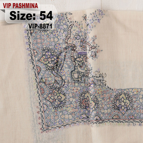VIP-8871-54 - VIP,Pashmina,kashmiri,orginal,hand made embroidered,one size of this shawl are avilable.