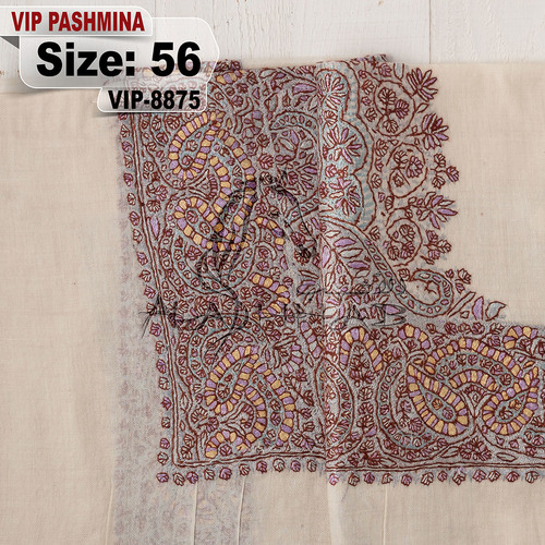 VIP-8875-56 - VIP,Pashmina,kashmiri,orginal,hand made embroidered,one size of this shawl are avilable.
