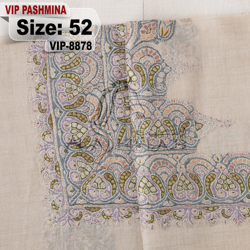 VIP-8878-52 - VIP,Pashmina,kashmiri,orginal,hand made embroidered,one size of this shawl are avilable.