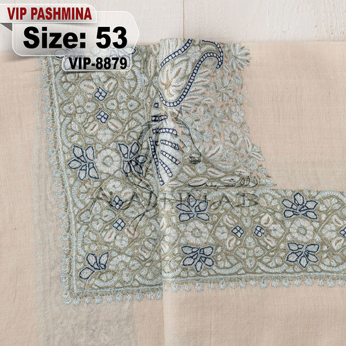 VIP-8879-53 - VIP,Pashmina,kashmiri,orginal,hand made embroidered,one size of this shawl are avilable.
