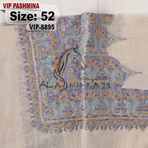 VIP-8895-52 - VIP,Pashmina,kashmiri,orginal,hand made embroidered,one size of this shawl are avilable.