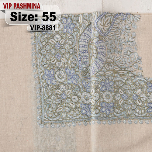 VIP-8881-55 - VIP,Pashmina,kashmiri,orginal,hand made embroidered,one size of this shawl are avilable.