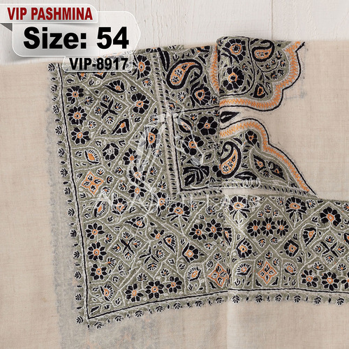 VIP-8917-54 - VIP,Pashmina,kashmiri,orginal,hand made embroidered,one size of this shawl are avilable.