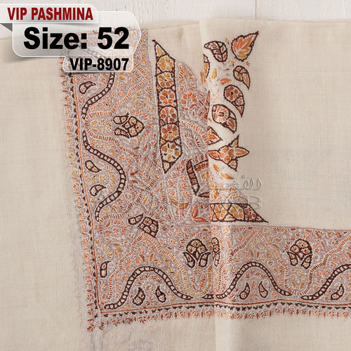 VIP-8907-52 - VIP,Pashmina,kashmiri,orginal,hand made embroidered,one size of this shawl are avilable.