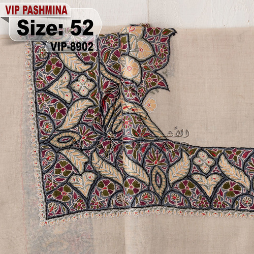 VIP-8902-52 - VIP,Pashmina,kashmiri,orginal,hand made embroidered,one size of this shawl are avilable.