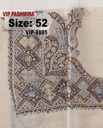 VIP-8885-52 - VIP,Pashmina,kashmiri,orginal,hand made embroidered,one size of this shawl are avilable.