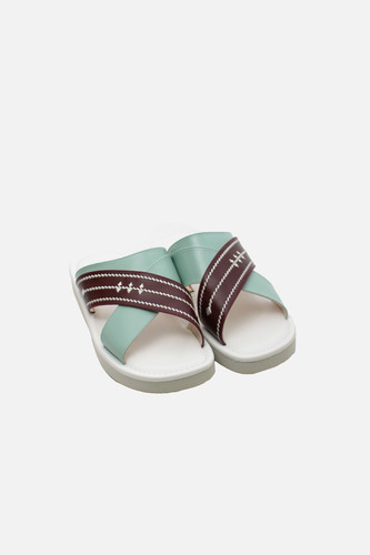 Najdeia slippers turquoise and brown - Najdeia slippers turquoise and brown