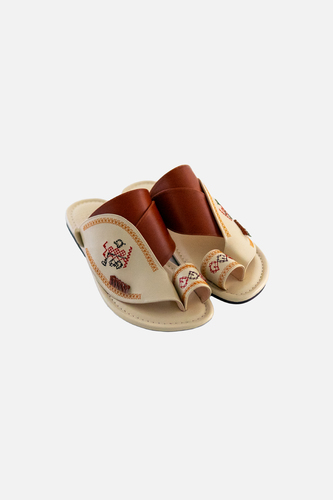 Najdeia slipper brown and beige - Najdeia slipper camel color