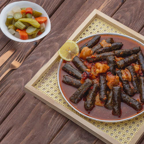 vine leaves with trotters