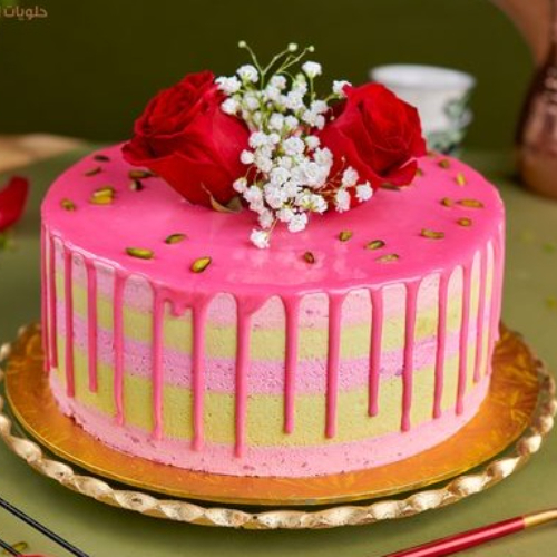 كيكة روز بالفستق