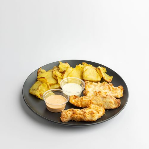 Crispy Chicken With Wedges Potato