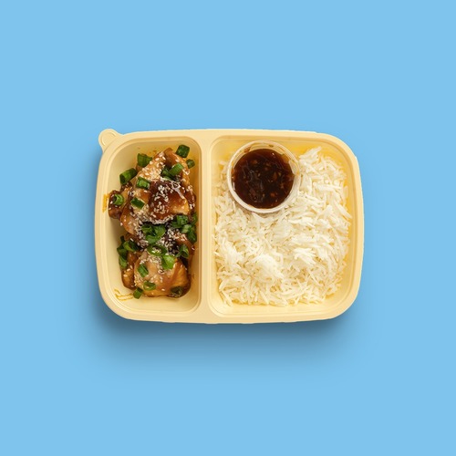 Chicken Mongolian With White Rice