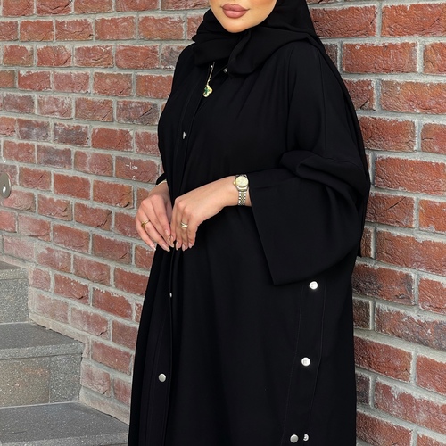 EA5 - Abaya According to coordination open or closed
Raw Italian crepe