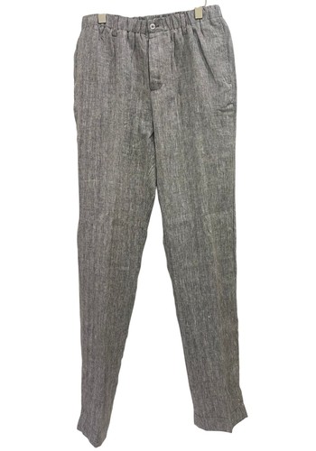 Capri Linen Pants 100% Italian, Dark Gray Color