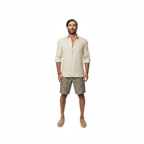 Capri Linen Shorts 100% Italian Dark Gray