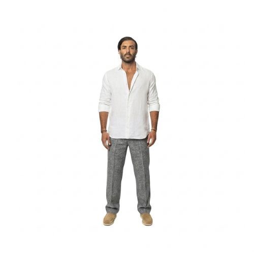 Capri Linen Pants 100% Italian Dark Gray