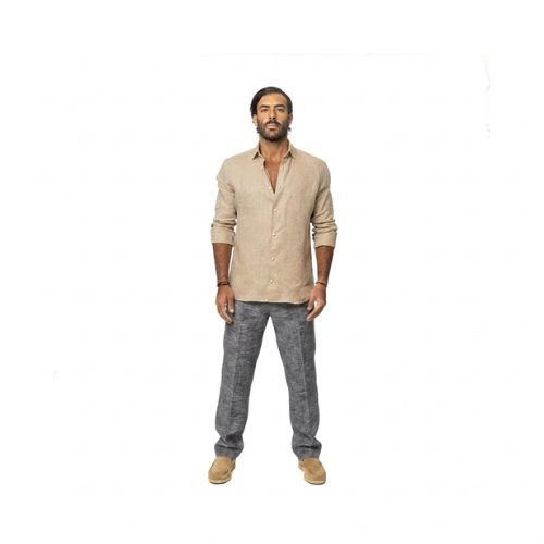 Capri Linen Pants 100% Italian Dark Gray