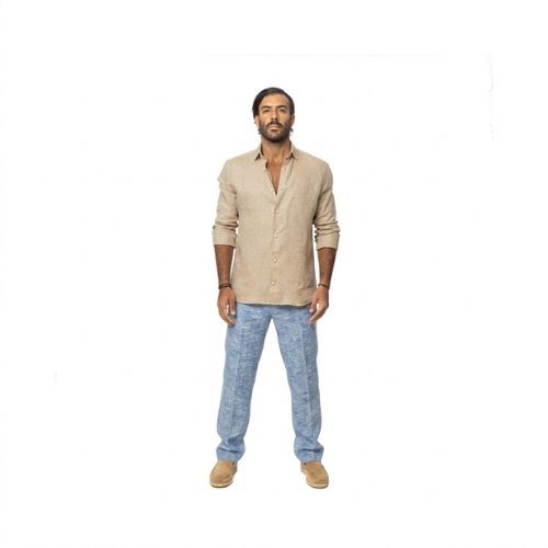 Capri Linen Pants 100% Italian Sky Blue