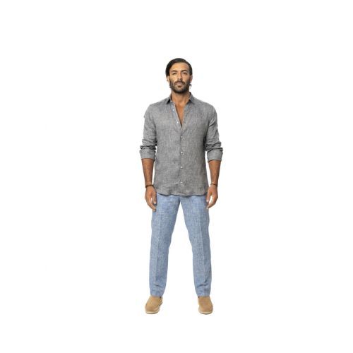 Capri Linen Shirt 100% Italian, Dark Gray Color