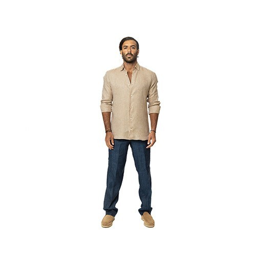بنطلون  كابري لنن كحلي   ايطالي 100‎%‎لنن