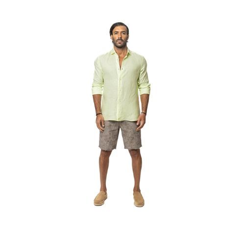Capri Linen Shorts 100% Italian Dark Gray