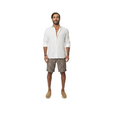 Capri Linen Shorts 100% Italian Dark Gray