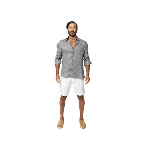 Capri Linen Shirt 100% Italian, Dark Gray Color