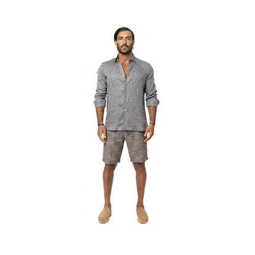 Capri Linen Shorts 100% Italian Dark Gray