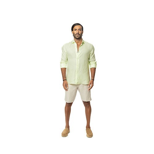Capri Linen Shirt 100% Italian, Light Green