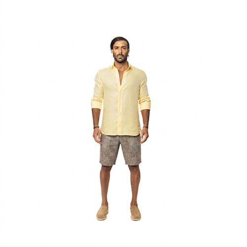 Capri Linen Shorts 100% Italian Dark Gray