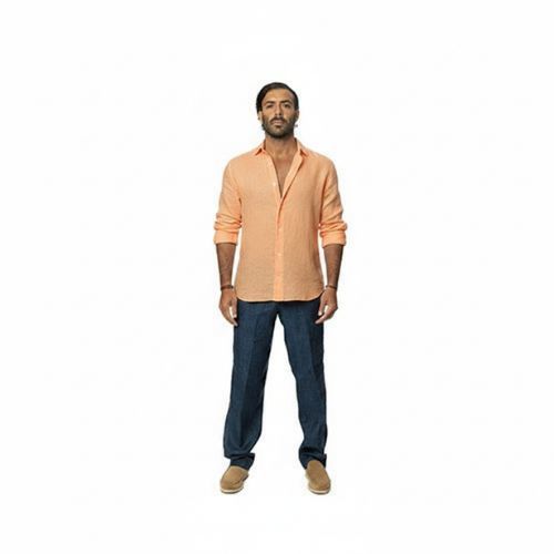 Capri Linen Shirt 100% Italian Orange
