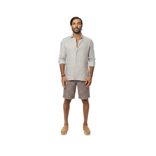 Capri Linen Shorts 100% Italian Dark Gray