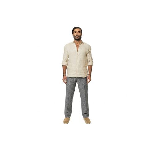 Capri Linen Pants 100% Italian Dark Gray