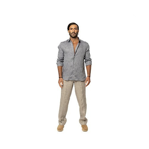 Capri Linen Shirt 100% Italian, Dark Gray Color