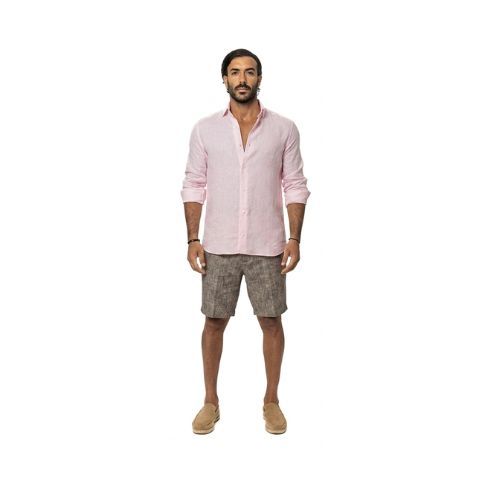 Capri Linen Shorts 100% Italian Dark Gray