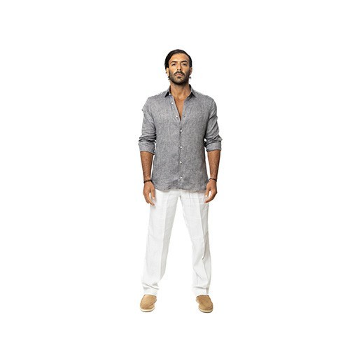 Capri Linen Shirt 100% Italian, Dark Gray Color