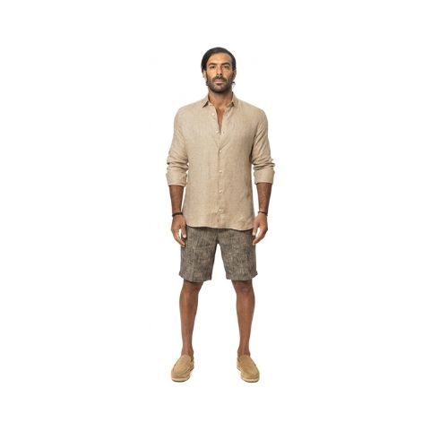 Capri Linen Shorts 100% Italian Dark Gray