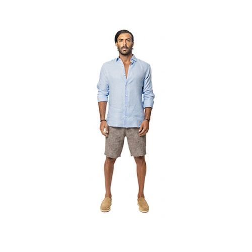 Capri Linen Shorts 100% Italian Dark Gray