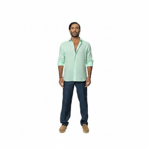 Capri Linen Shirt 100% Italian Mint Green