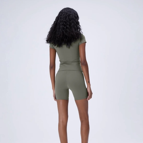 Ultimate Short Sleeve Longline Top - Olive Green