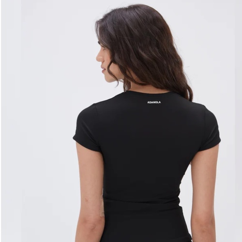 Ultimate Short Sleeve Longline Top - Black