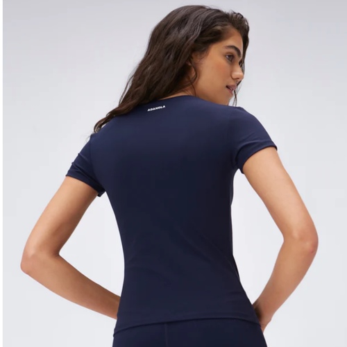Ultimate Short Sleeve Longline Top - Navy Blue
