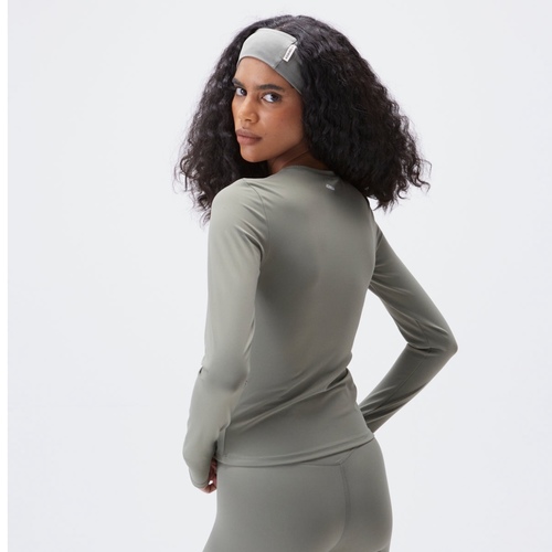 Long Sleeve Longline Top - Olive Green