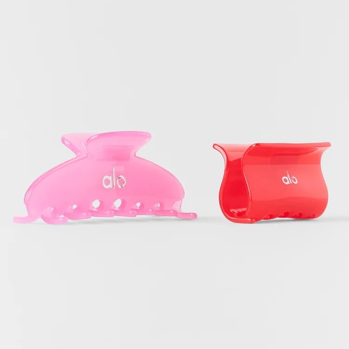90's Claw Clip Pink &  Red
