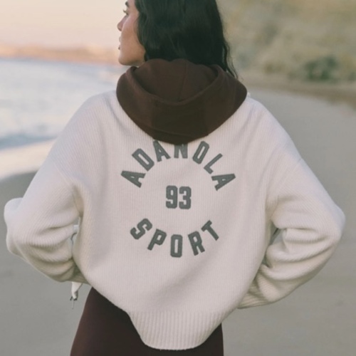 Varsity Knit Bomber Jacket - Light Grey Melange