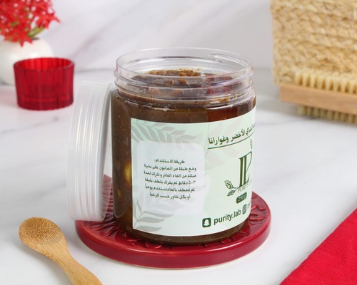 صابونية الشاي الأخضر و غوارانا 250g - تتكون من هيدروكسيد الصوديوم و الزيوت الطبيعية معززة بزبدة الشيا وخلاصات تطهير و شد البشرةتساعد على علاج الحبوب و شد البشرة